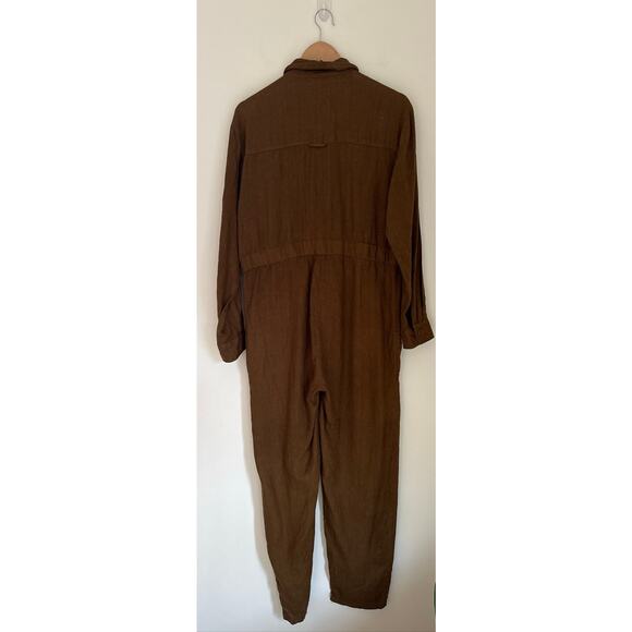 DOEN Serre Jumpsuit 100% Silk in Brown - Medium - Picture 8 of 9